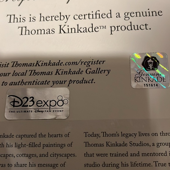 14”by 14” Snow White Discover by Thomas Kinkade signed by Disney artist - Picture 8 of 11